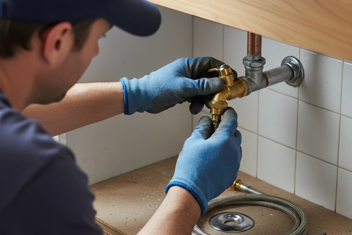Shutoff valve and fitting work during Burst Pipe Repair in Saint Francis